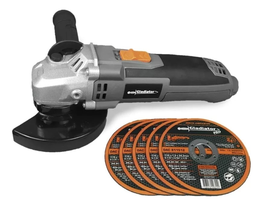 Taladro + Amoladora Gladiator Tp413/6-aa415/2/220k 10 Discos - Imagen 6