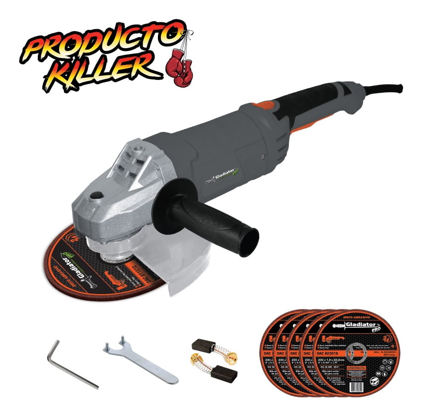 Amoladora Angular Gladiator Pro Aa 823 2300w + Accesorio - Imagen 4