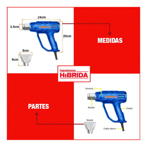 Pistola De Calor 1800w Wadfow - Mara - Imagen 4