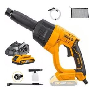 Hidrolavadora Bateria 20v P20s Ingco Autoaspiracion De Agua Color Amarillo