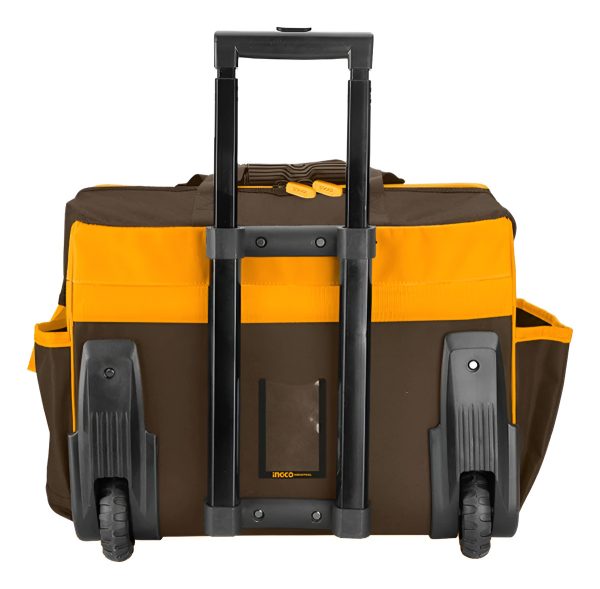 Bolsa De Herramientas Reforzada Ingco De 20 Pulgadas Con Ruedas, Color Amarillo - Imagen 2