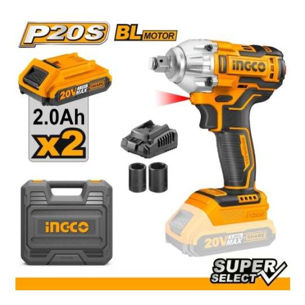 Llave De Impacto 1/2 PuLG Bateria 20v Ingco Ciwli2038 - Imagen 2