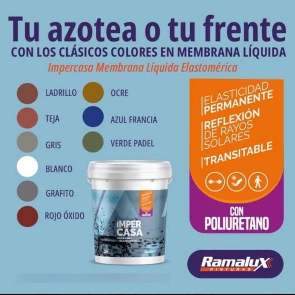 Impercasa Membrana Liquida Colores Varios 20kg - Imagen 2