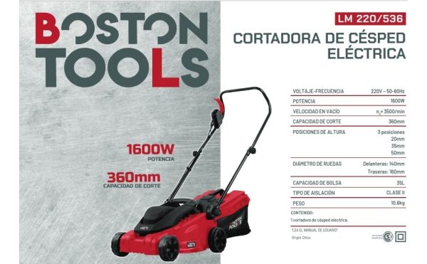 Cortadora De Césped Eléctrica Cortapasto Con Recolector - Imagen 2