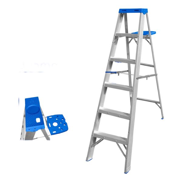 Escalera Pintor 6 Esc 150kg Cn Bandeja Simple Aluminio Wadfo - Imagen 2