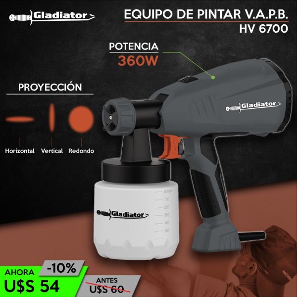 Equipo De Pintar Gladiator Hv6700 2 Boquillas Fama - Imagen 2