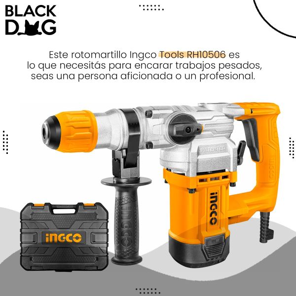 Rotomartillo 1050w 4,5j Sds Plus 3800bpm Ingco Rh10506 Color Amarillo Frecuencia 50 Hz/60 Hz - Imagen 2