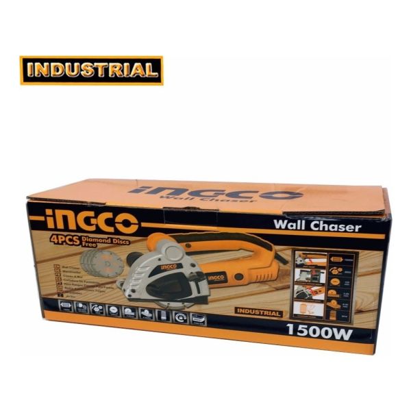 Acanaladora De Muro O Pared Ingco Wlc15008 4 Discos 1500w Ff Color Amarillo Frecuencia 50hz - Imagen 2