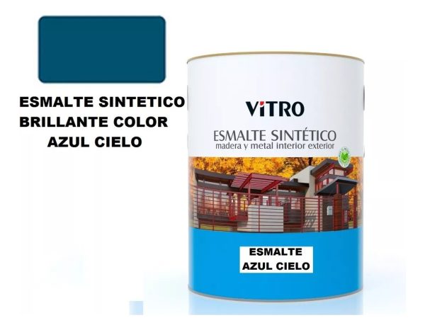 4lts Pintura Esmalte Sintetico Brillante Vitro 26 Colores - Imagen 8