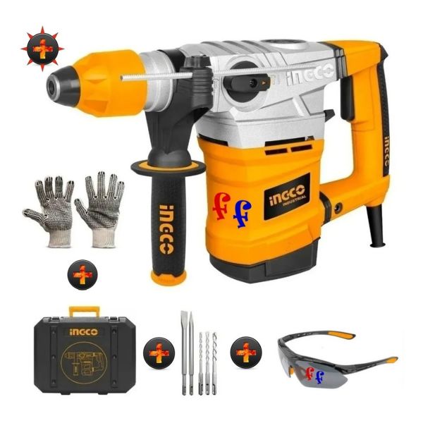 Ff Rotomartillo Ingco Rh18008 Sds Plus 1800w 7jou Industrial Color Amarillo Frecuencia 50 Hz/60 Hz - Imagen 2