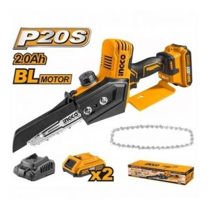 Motosierra Inalámbrica 6'' Y 2 Baterías 2ah Cargador Ingco