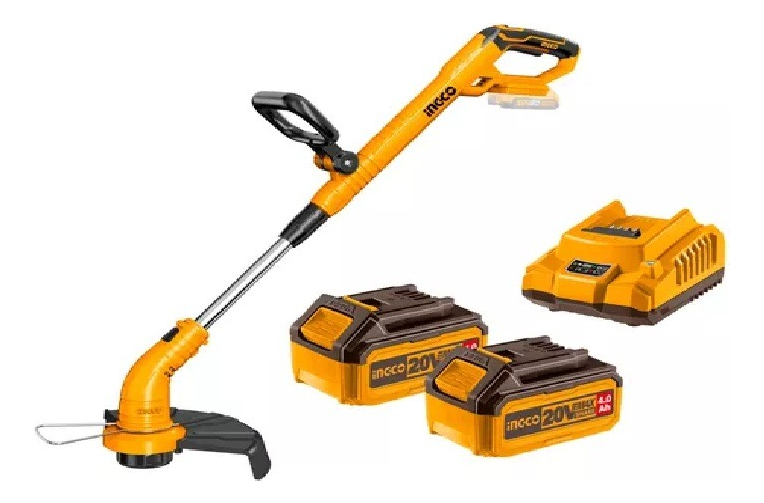 Cortadora De Césped, 2 Baterías, 20 V, 4 Ah, Cgtli20018 Ingco, Color Naranja - Imagen 2