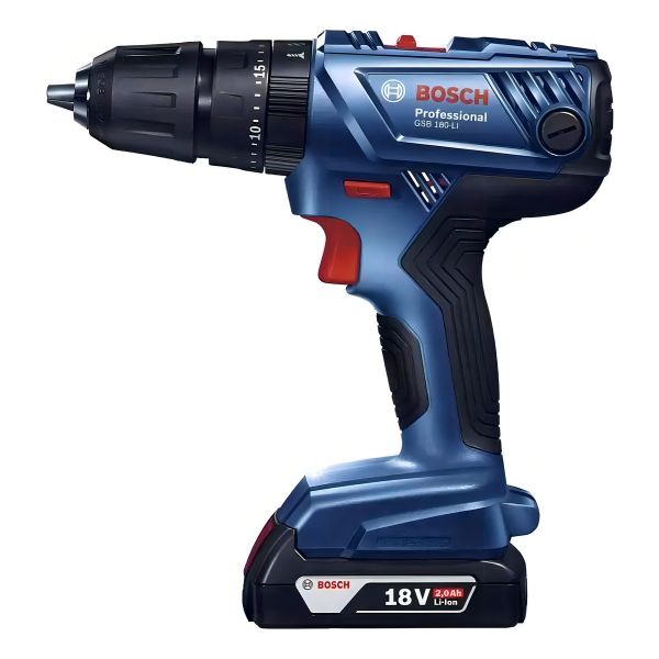 Taladro Atornillador Inalámbrico De 13mm Bosch Gsb 180-li Con Batería 2.0ah, Cargador Y Maletín - Imagen 2