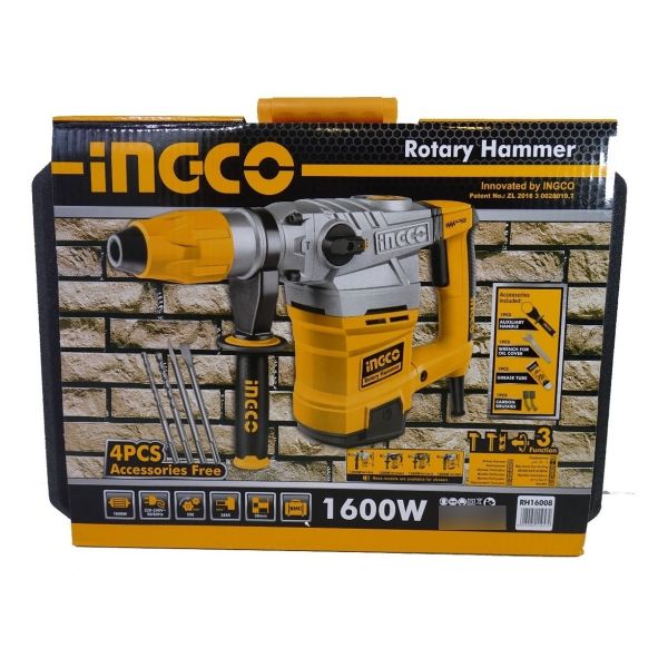 Rotomartillo Ingco Rh16008 1600w 385 Bpm 8 Joule Sds Max Ma - Imagen 3