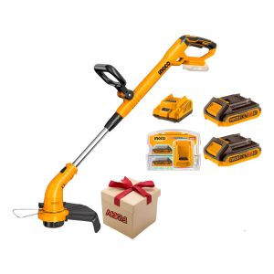 Bordeadora Con 2 Bat 20v 2ah + 1 Cargador Ingco + Regalo !