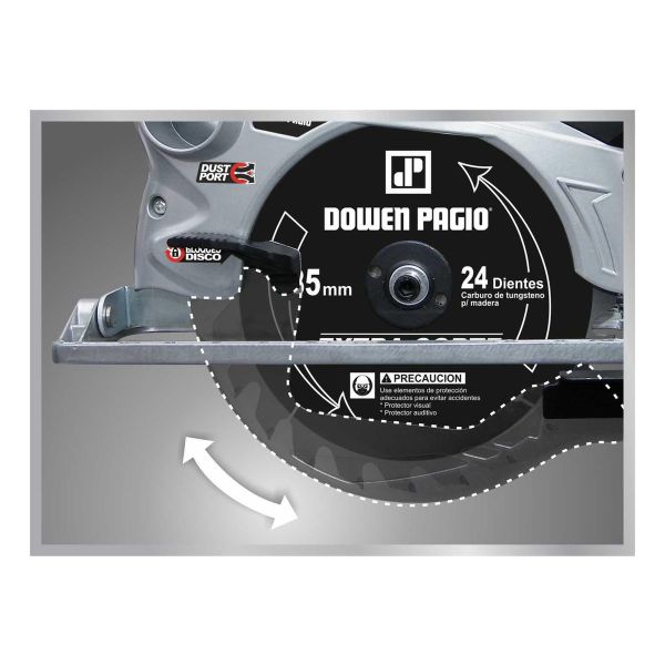 Sierra Circular 185mm Guia Láser 1500w Dowen Pagio 9993624.1 - Imagen 11