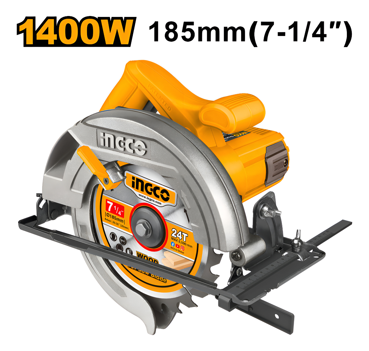 Sierra Circular 7 1/4 1400w Ingco Cs18538 - Imagen 4