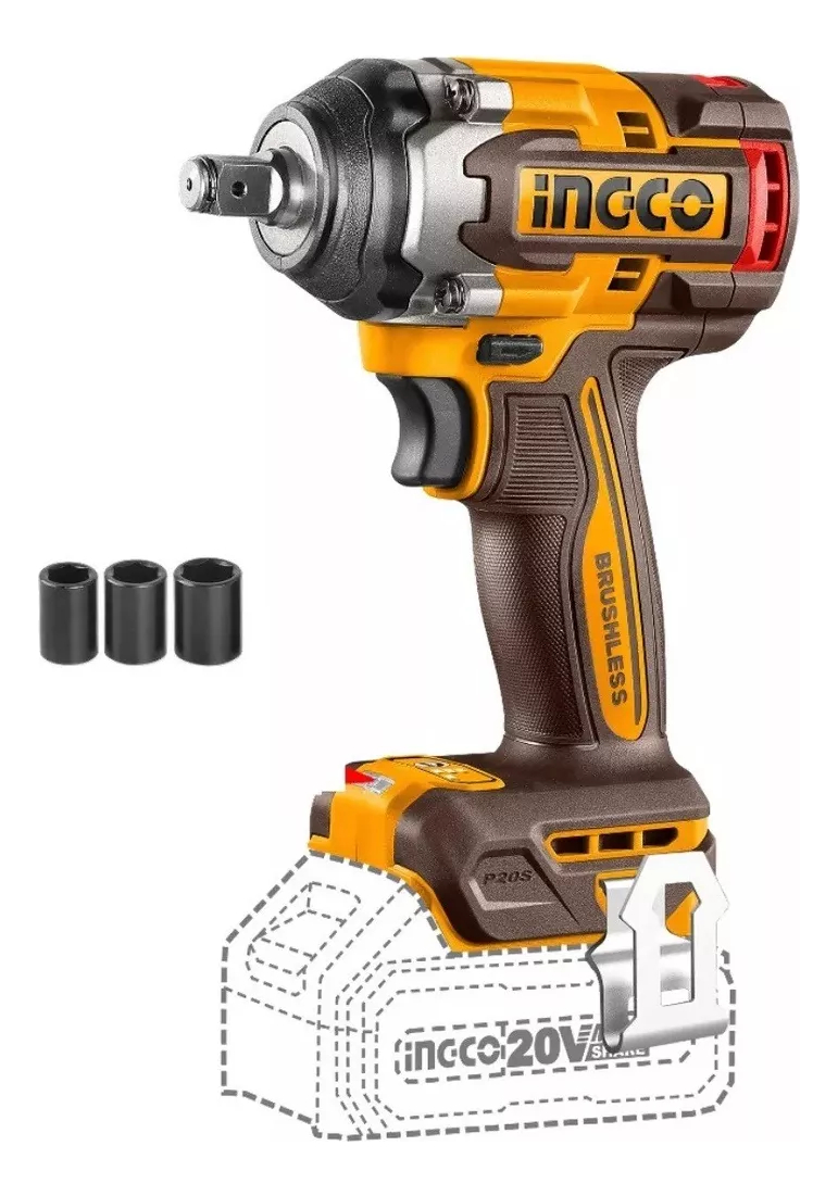 Llave De Impacto Ingco 20v, 500nm + 2 Bateria + Cargador - Imagen 3