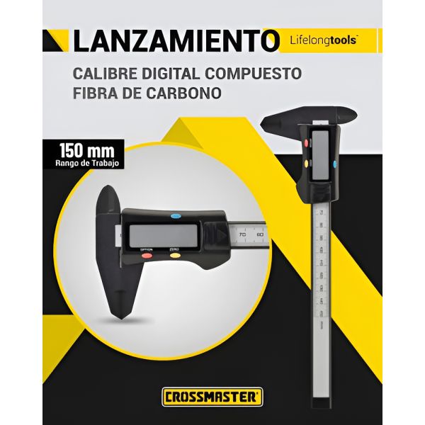 Calibre Digital Crossmaster De 150 Mm Fibra De Carbono - Fc - Imagen 3