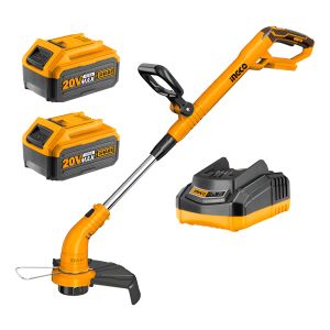 Cortadora De Césped, 2 Baterías, 20 V, 4 Ah, Cgtli20018 Ingco, Color Naranja