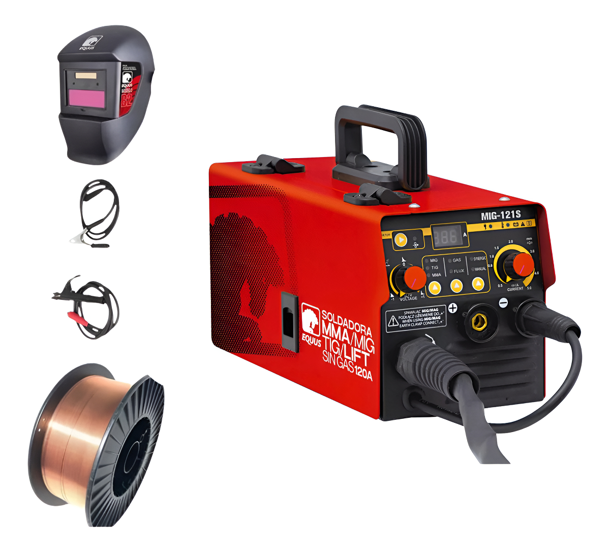 Soldadora Equus Flux Mig Mma/tig 120a +mascara+1kg Alambre