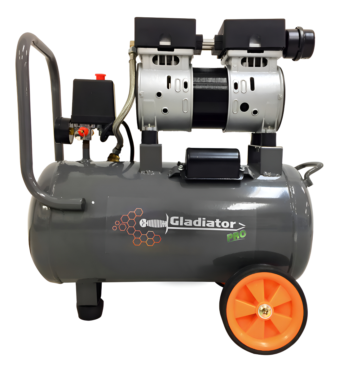 Compresor S/aceite 24l 3/4hp 550w 8bar Gladiator - Ce724/25 Color Gris Oscuro