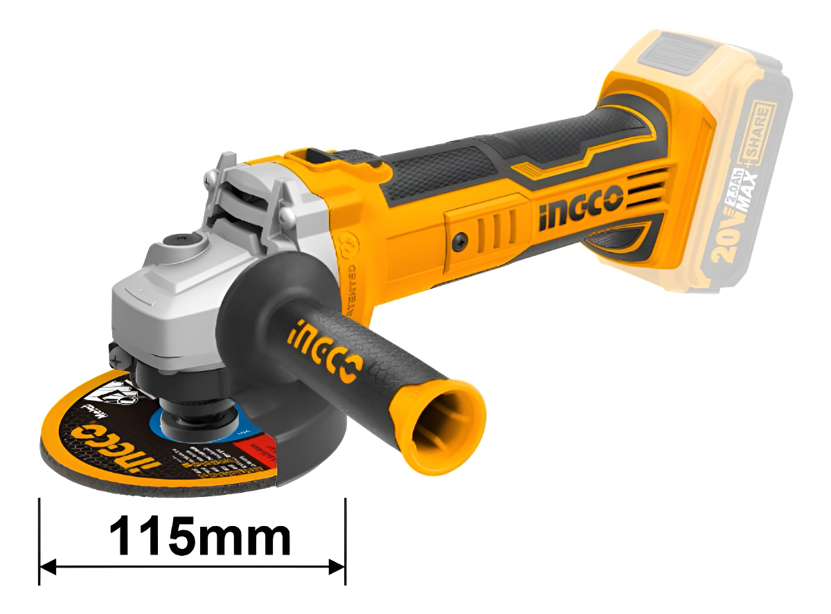 Amoladora A Bateria Ps20 Sin Carbones Ingco Color Anaranjado Y Negro Frecuencia 50hz/60hz - Imagen 6