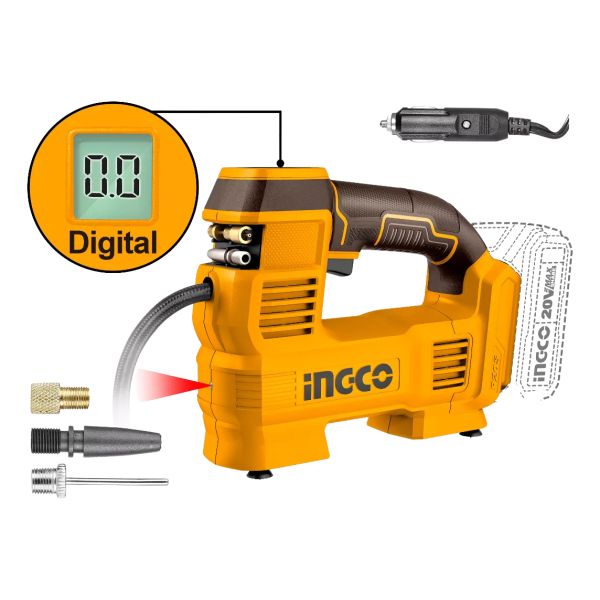 Compresor Aire 160psi 11bar 20v + 1 Bateria 4ah + Carg Ingco - Imagen 3