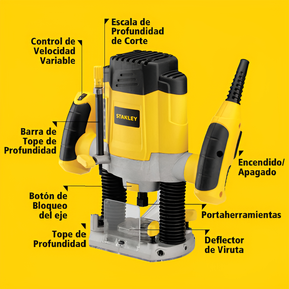 Fresadora Stanley Srr1200 1.2kw - Imagen 2