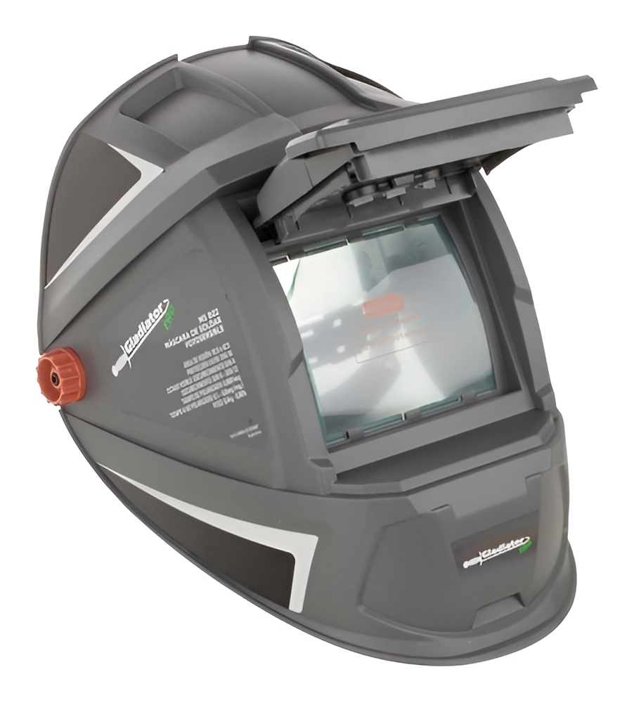 Mascara Careta De Soldar Gladiator Ms802l Con Luz Led Color Gris Lisa - Imagen 2