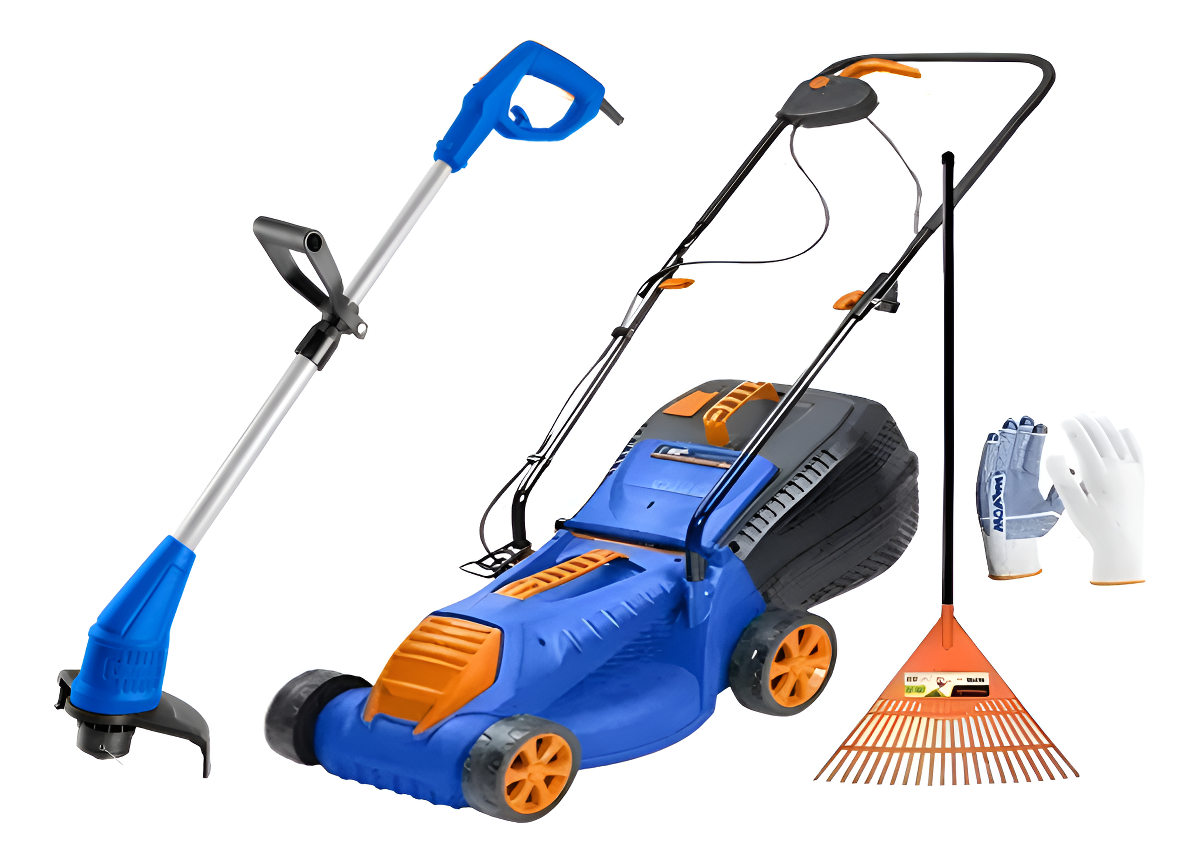 Cortadora De Cesped 1200w Electrica + Bordeadora Electrica