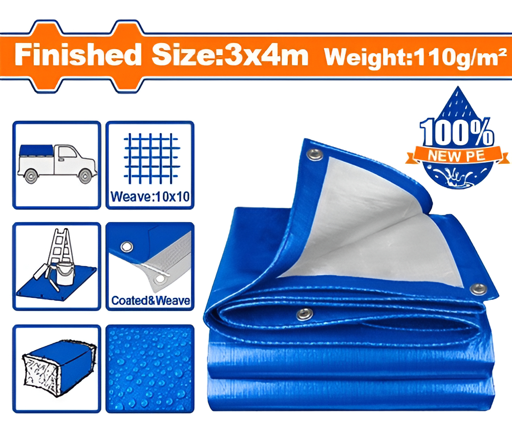 Lona 3x4mt Azul 110gr/mt2 Wadfow Wtq1834 - Imagen 2