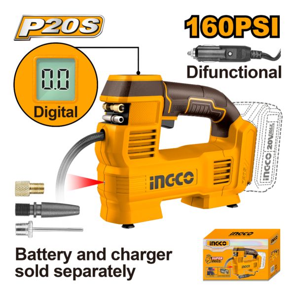 Compresor De Aire 160psi 11bar P20s S/bat Ingco Color Naranja Claro Fase Eléctrica Monofásica - Imagen 2