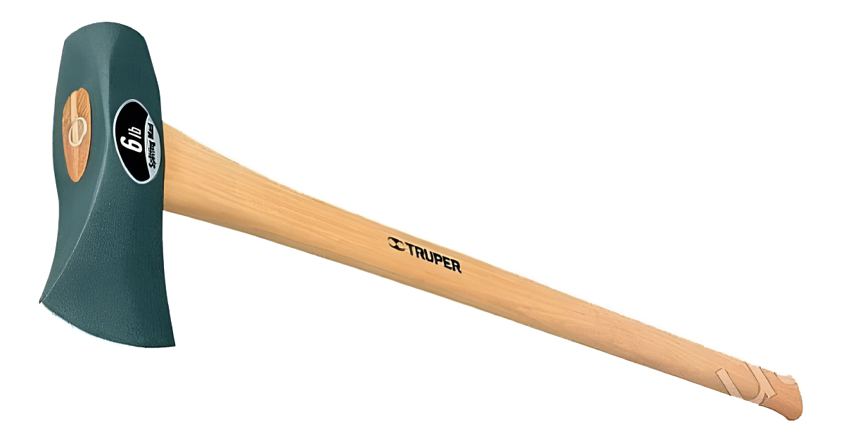 Hacha De Rajar 6lb Cabo Madera Astilla Leña Truper