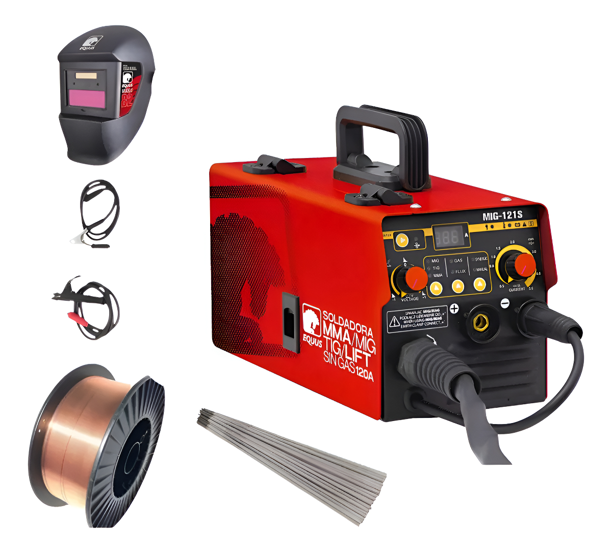 Soldadora Equus Flux Mig 120a +electrodos +mascara +alambre