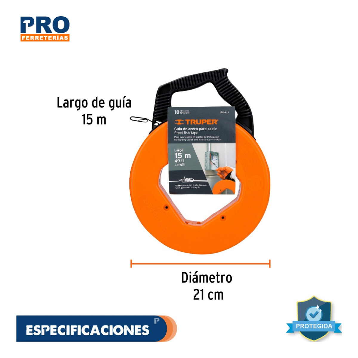 Guía Para Cable, 15 Mts Fabricada En Acero Sk5 - Imagen 3