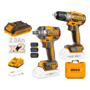 Set Llave Impacto + Atornillador 2bat Carg Y Valija Ingco Color Amarillo