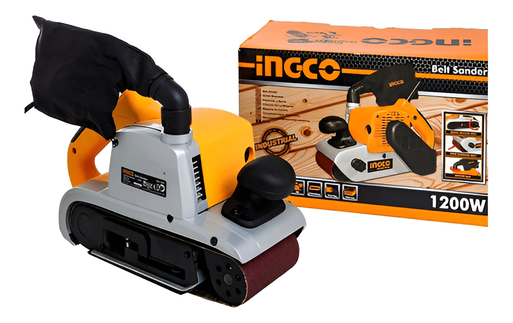 Lijadora De Banda 1200w 610x100mm Industrial Carpintería Color Amarillo - Imagen 3