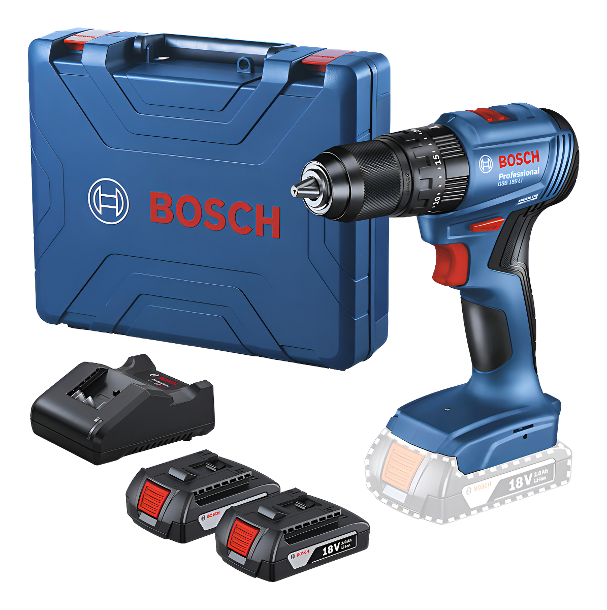 Taladro Bosch Professional Gsb Gsb185-li 06019k31h0 Incluye Maleta Color Azul