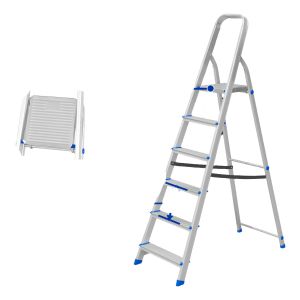 Escalera Familiar Aluminio 6 Escalones 120 Kg Wadfow Wld3h06