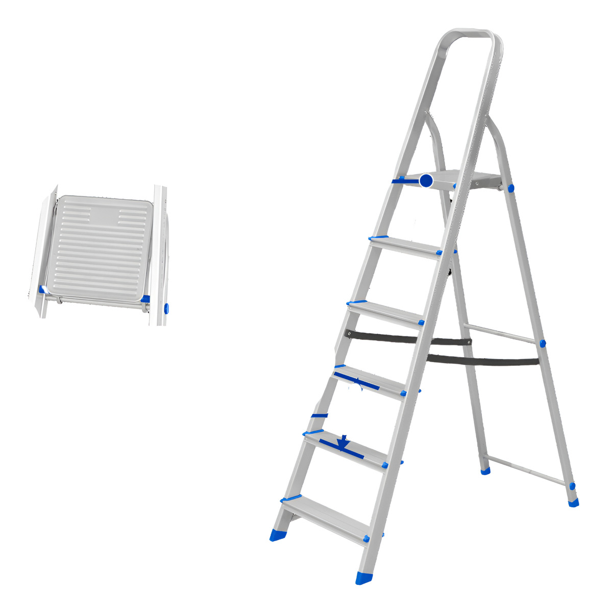 Escalera Familiar Aluminio 6 Escalones 120 Kg Wadfow Wld3h06