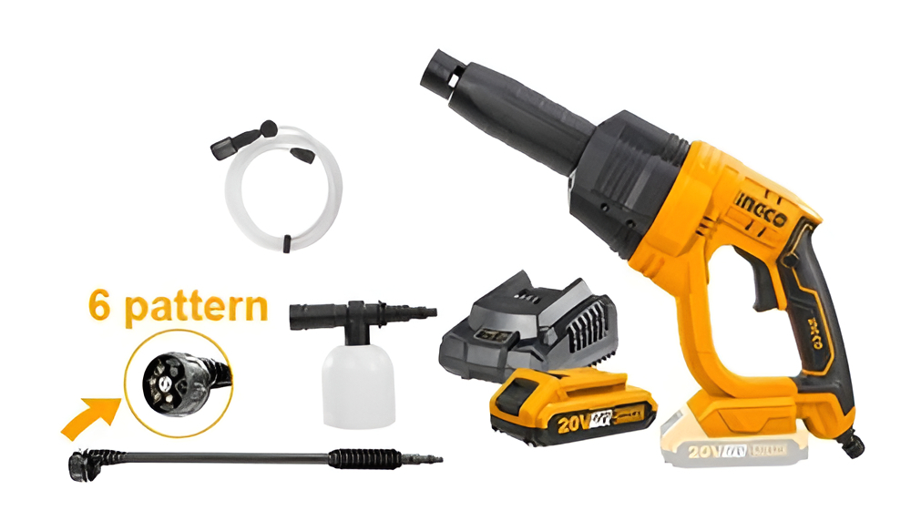 Hidrolavadora Bateria 20v P20s Ingco Autoaspiracion De Agua Color Amarillo - Imagen 2