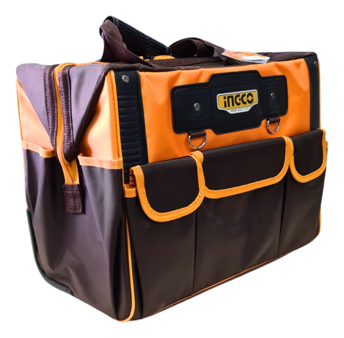 Bolsa De Herramientas Reforzada Ingco De 20 Pulgadas Con Ruedas, Color Amarillo - Imagen 8