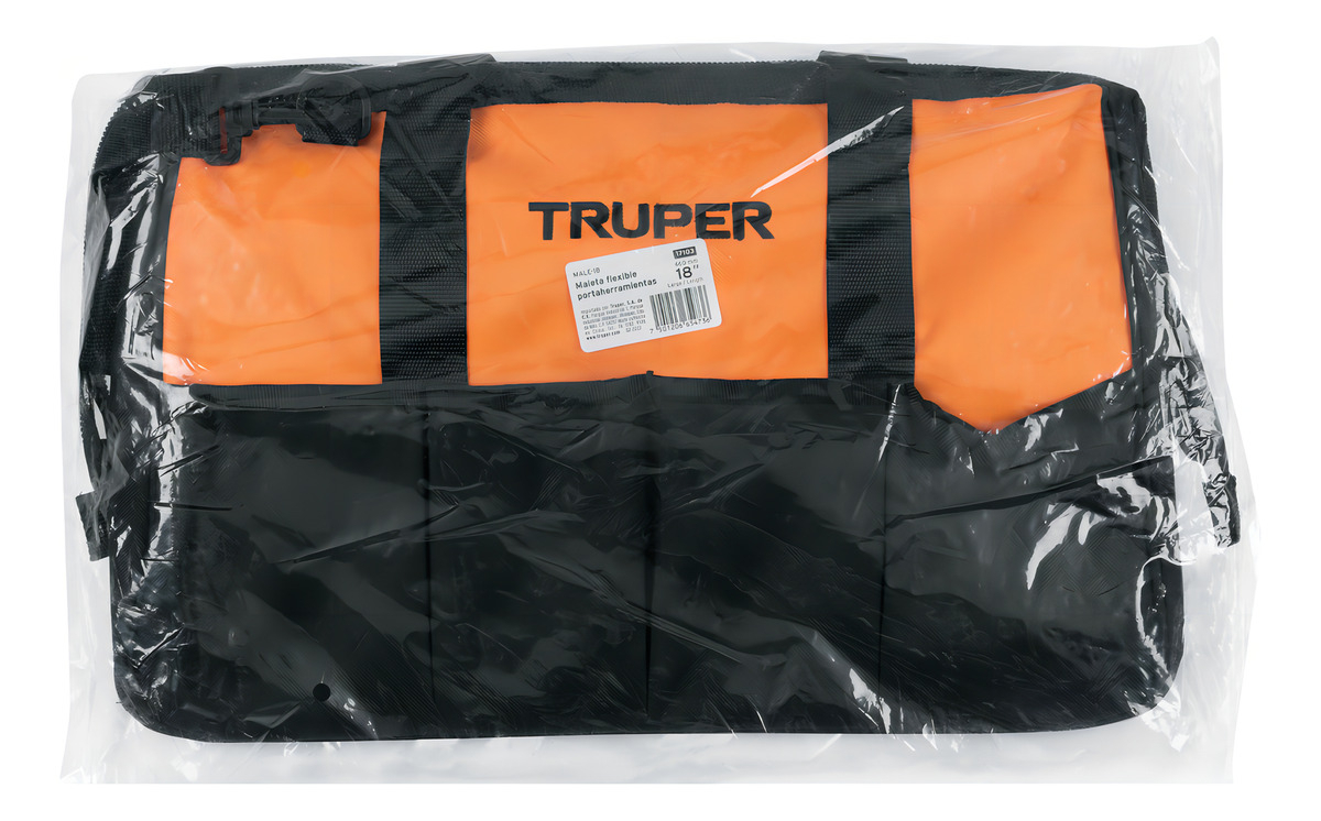 Maleta Flexible Portaherramienta De 18 . Truper Male-18 Negro Y Naranja - Imagen 3