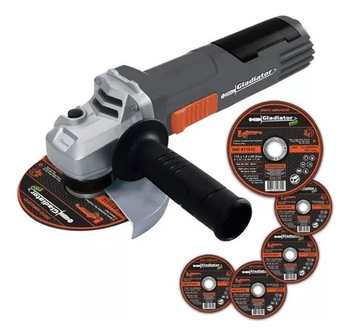 Esmeril Angular 4.1/2'' 800 W Gladiator Aa615/5 + Discos - Imagen 4