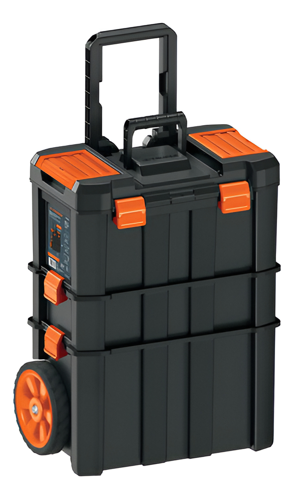 Caja Para Herramientas 19 X25 3 En 1 Desmontable Truper Chp-1925r Color Negro