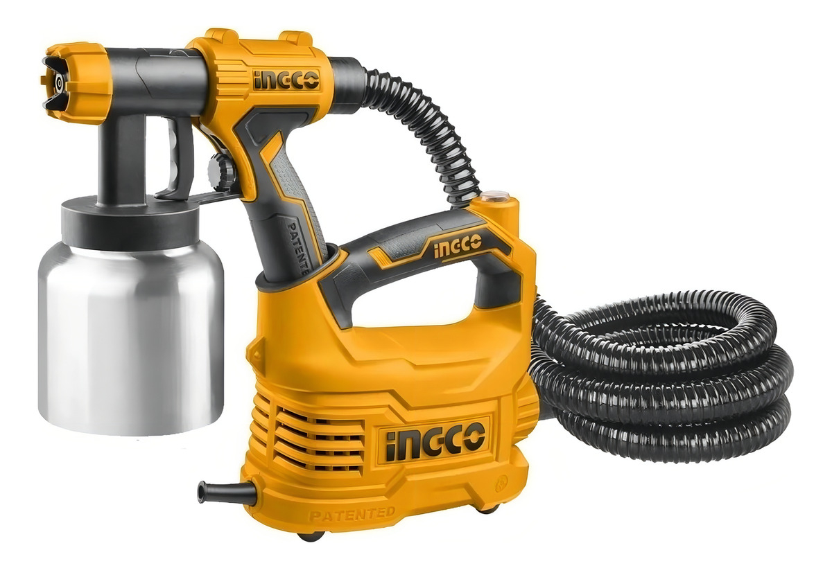 Ingco Spg5008-2 Pistola Rociadora Eléctrica Aluminio 550w Tacho Metálico Aluminio 800ml