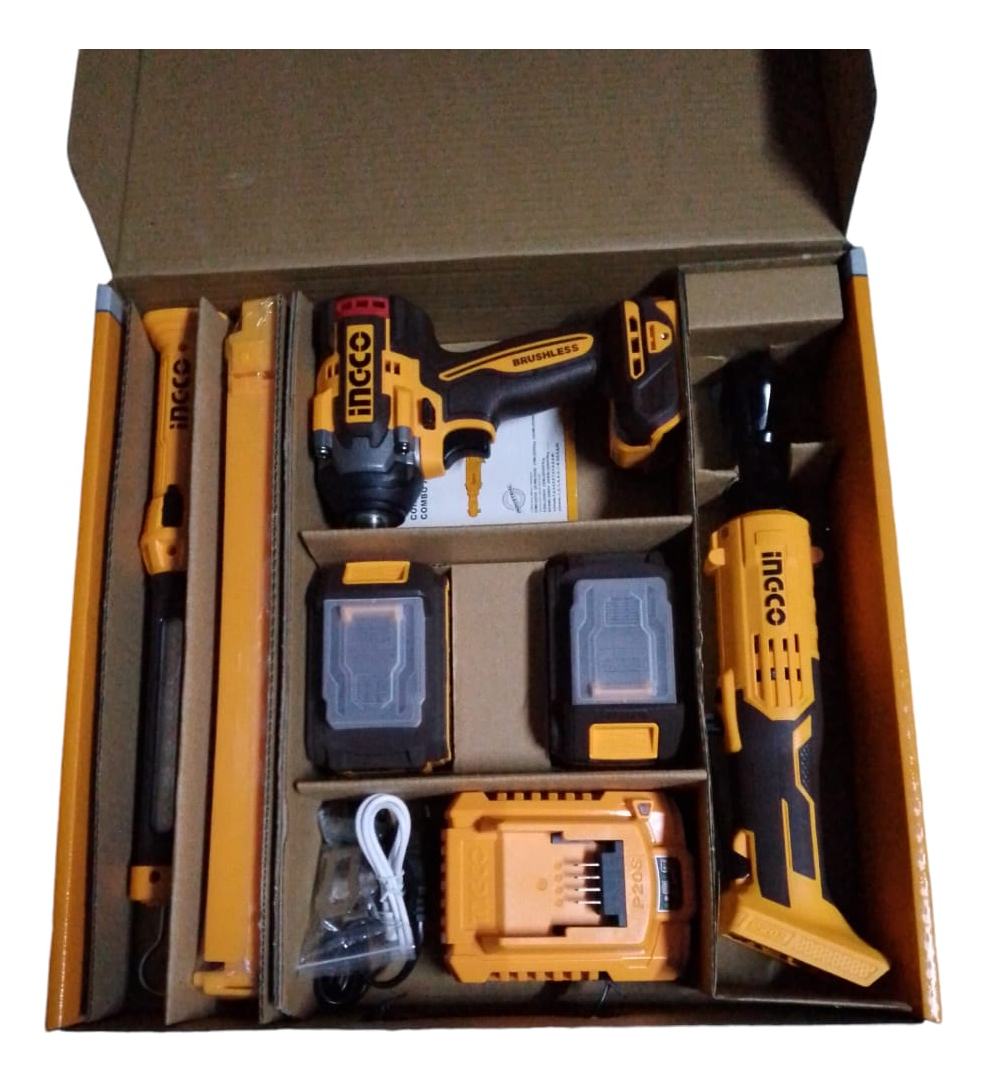 Combo Llave De Impacto 500nm A Bateria + Llave Crique Color Amarillo Frecuencia 50 60 - Imagen 2