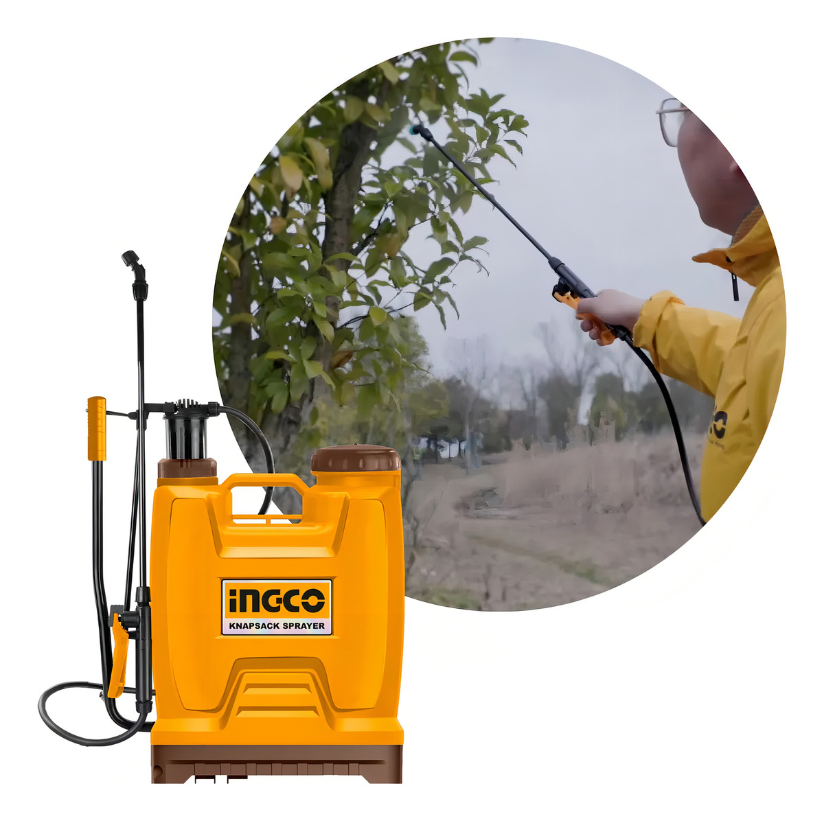 Pulverizador Mochila Manual 20l Ingco Hspp42002 Color Amarillo - Imagen 3