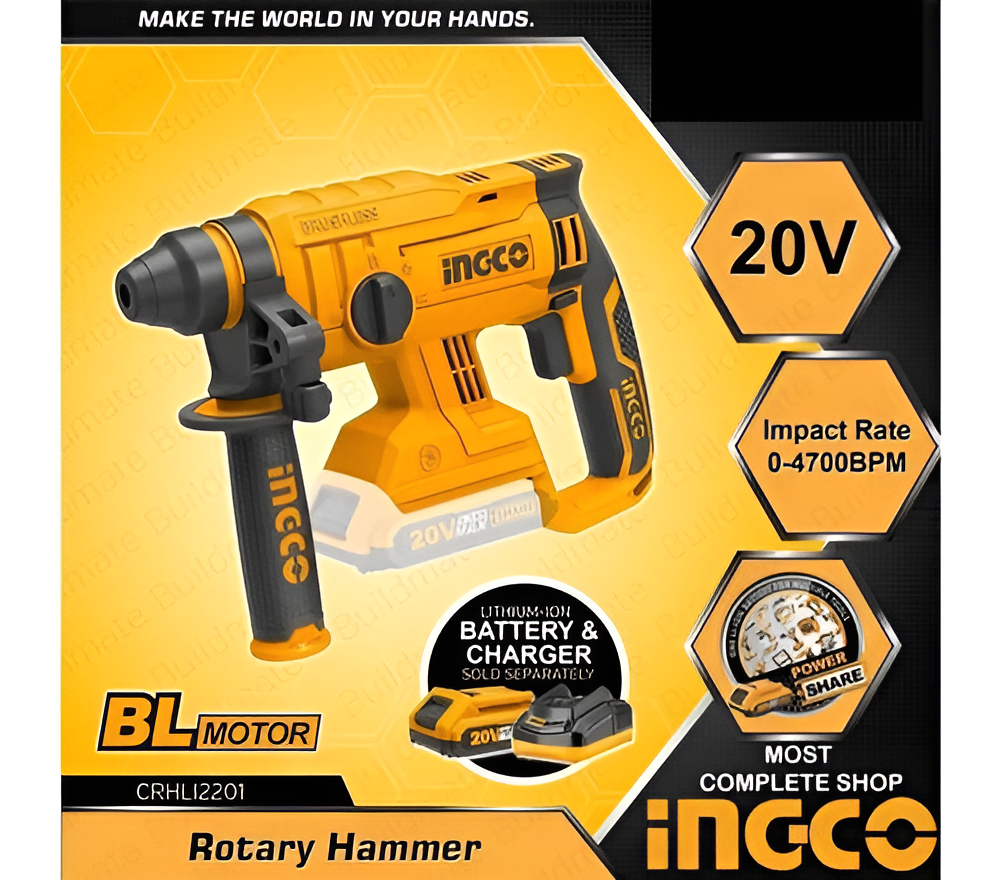 Rotomartillo Inalámbrico Industrial 1.5 J Crhli2201 Color Naranja Claro - Imagen 3